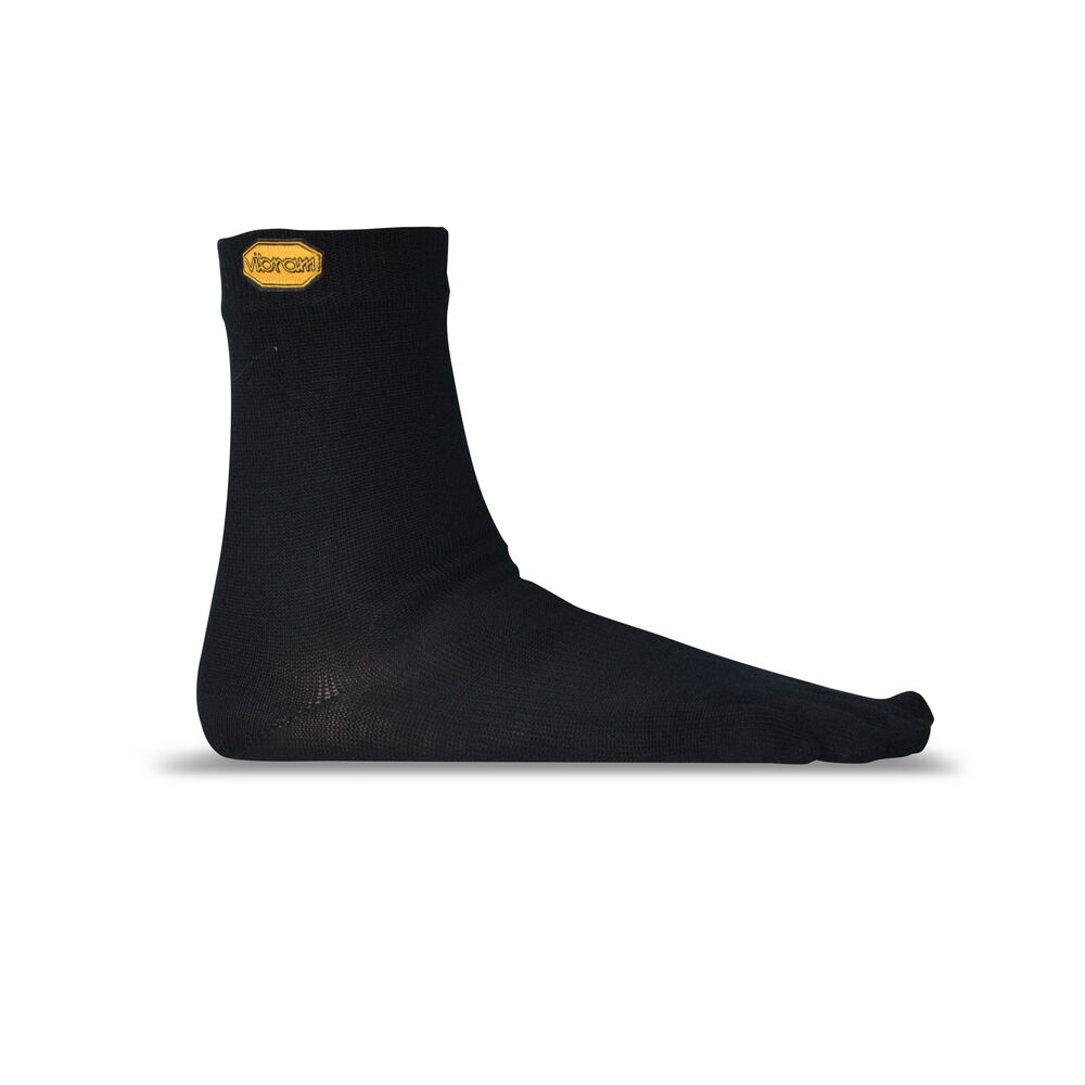 Vibram Fivefingers Crew Wool Mens Five Finger Socks Black Australia (TJH104385)